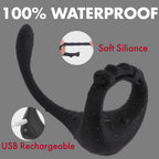 3 in 1 Vibrating Remote 10 Frequencies Adjustable Penis Ring – product view 3