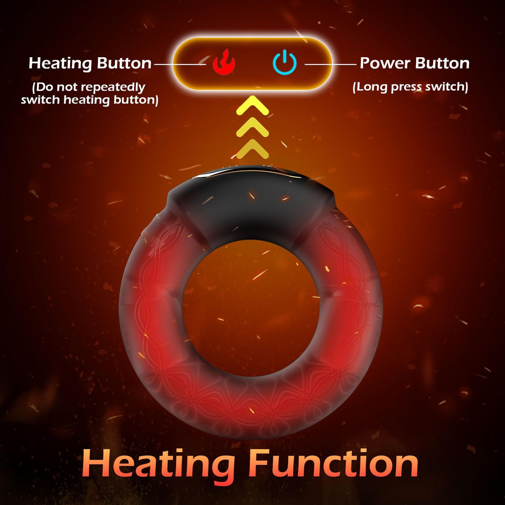 Vibrating Cock Ring 10 Vibrations with Heating Penis Ring – product view 5