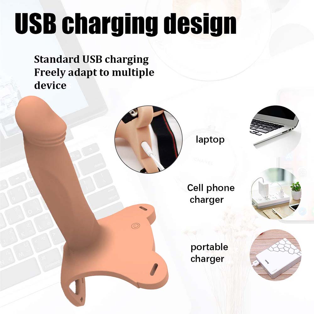 Wireless Remote Control Charging Vibrating Silicone Simulation Wearable Dildo – product view 5