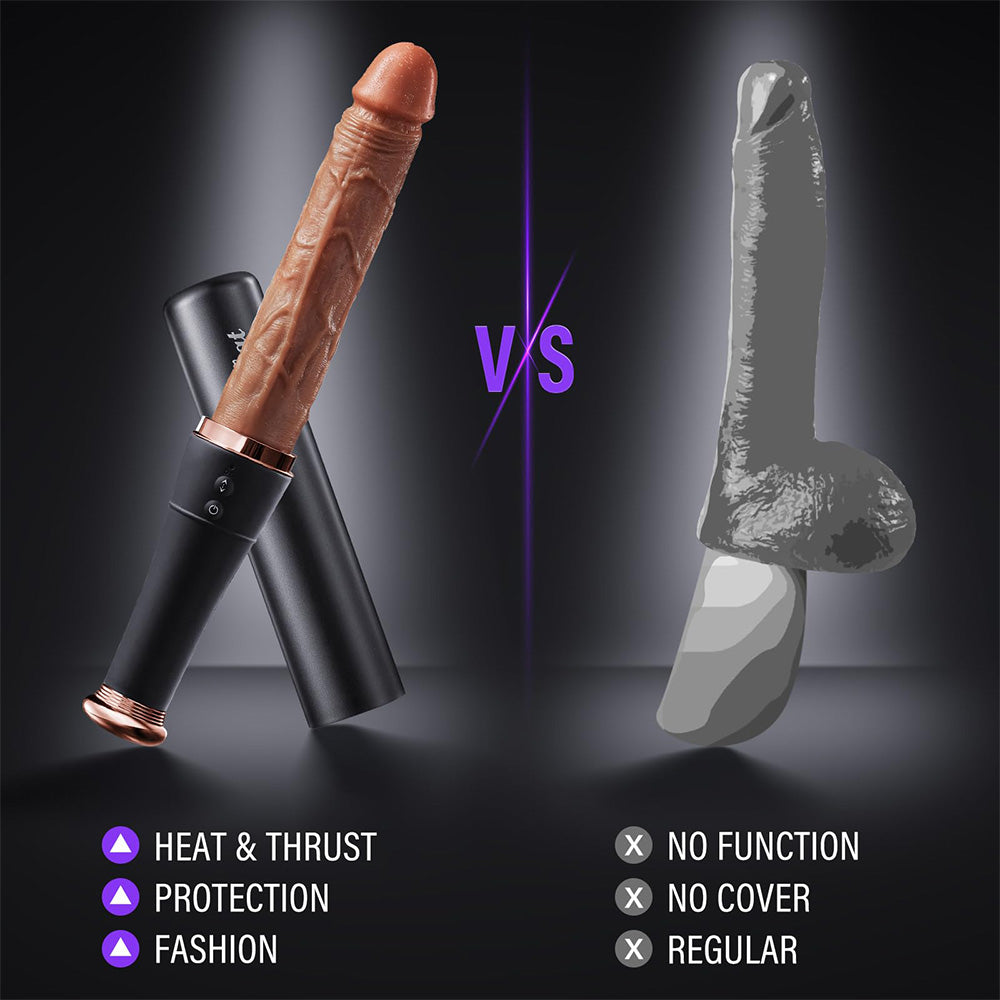 Baseball Bat 10 Vibrating & Thrusting Heating Telescopic Realistic Dildos – product view 12