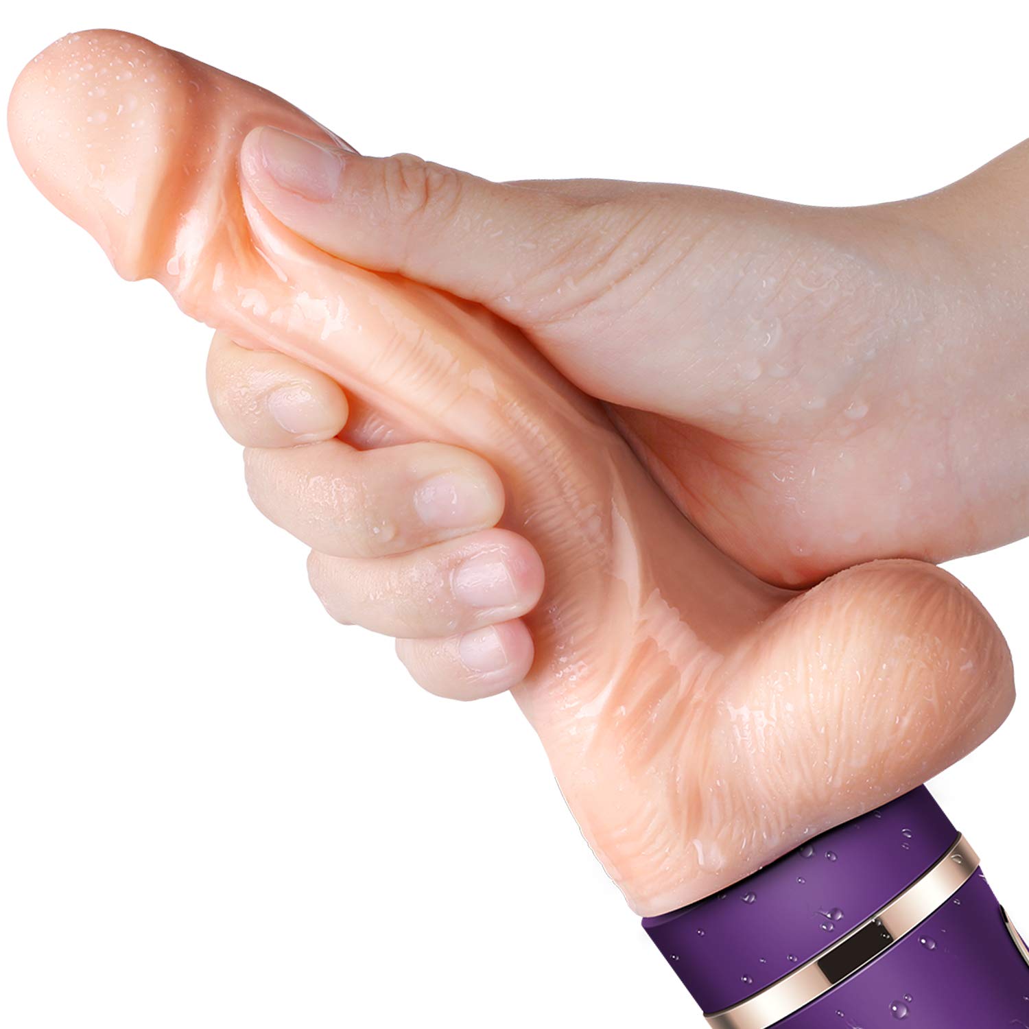 Allovers Thrusting Dildo - Dildo Thrusting Vibrator Mimics Real Sex – product view 7