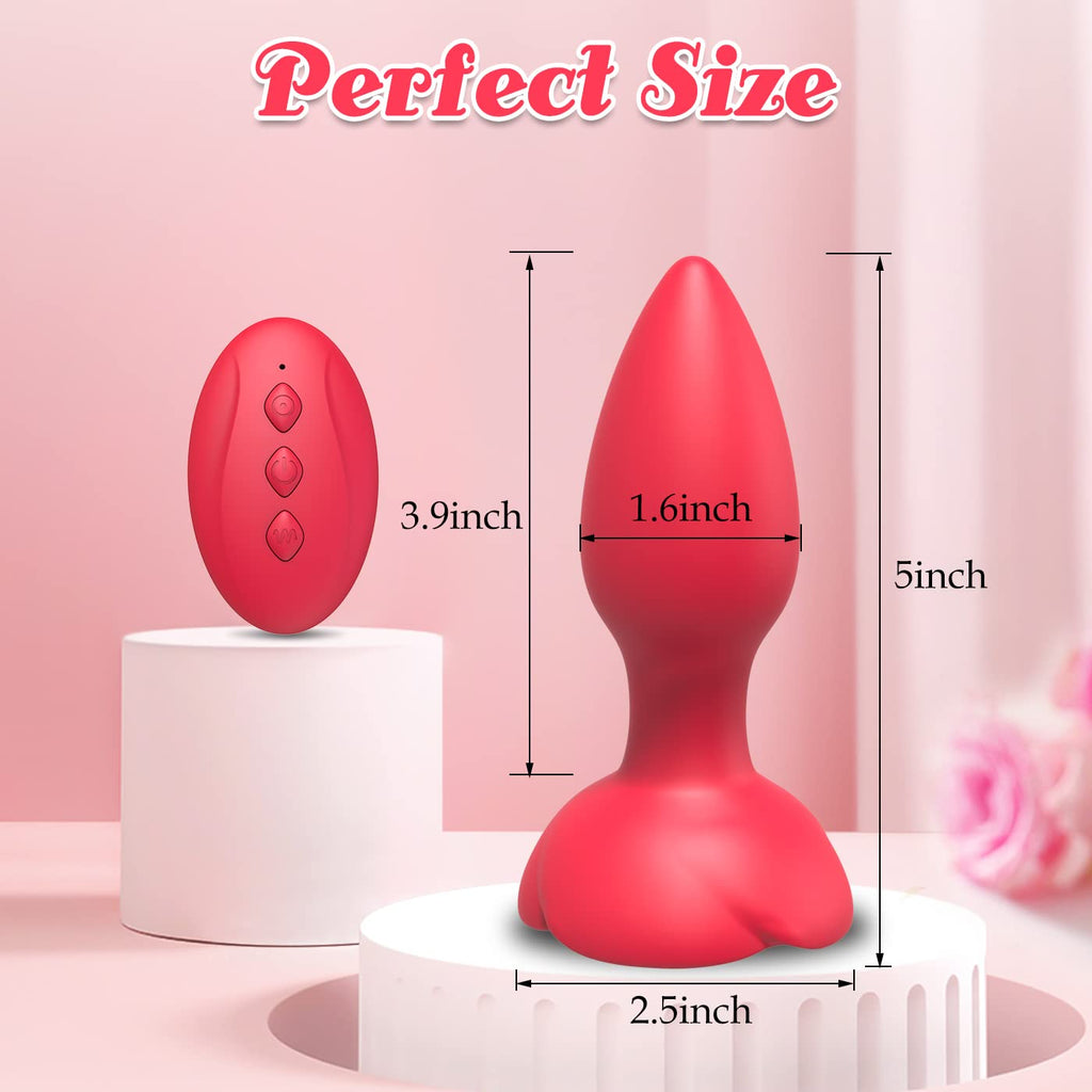 Rose Remote Control 10 Frequency Vibration Silicone Anal Plug – product view 10