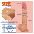 7.9”Thrusting Dildo Vibrator with 10 Modes Vibration and Heating, Realistic Vibrating Dildos with Remote Control for Anal Play G-spot Stimulation, Suction Cup Adult Sex Toy for Women and Couple Flesh – product view 8