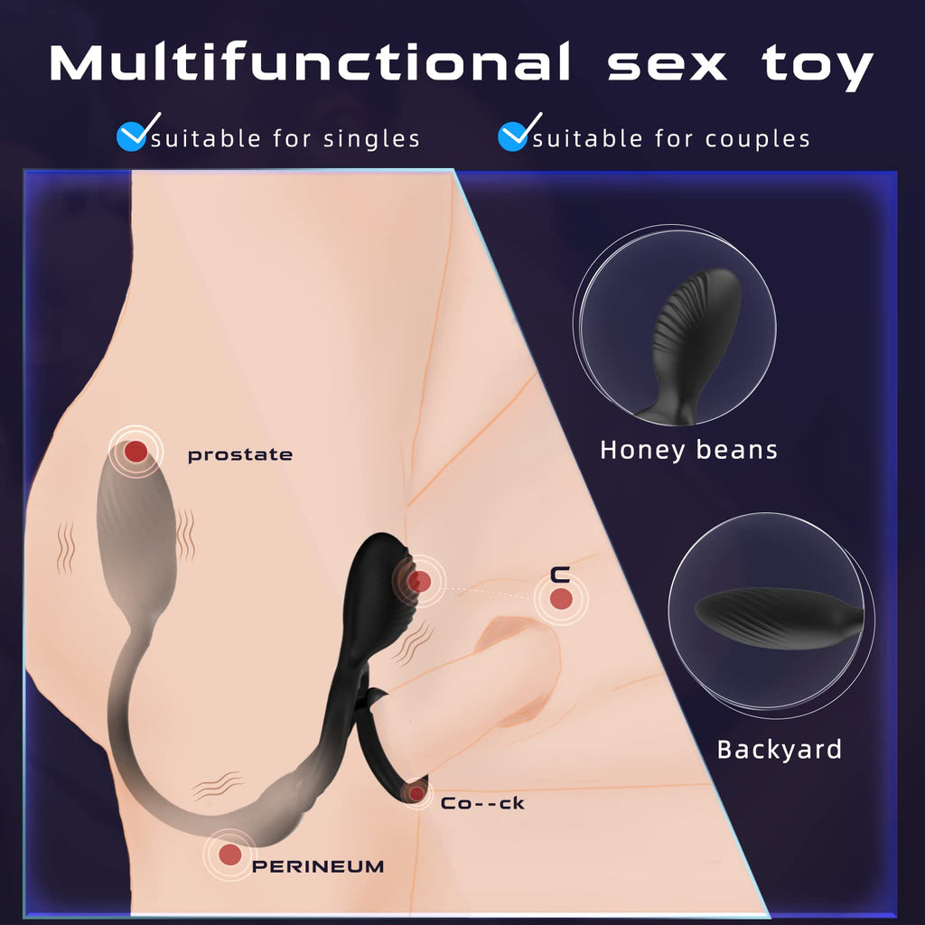 3 in 1 Couple Vibrator 10 Vibration Modes Penis Ring – product view 3
