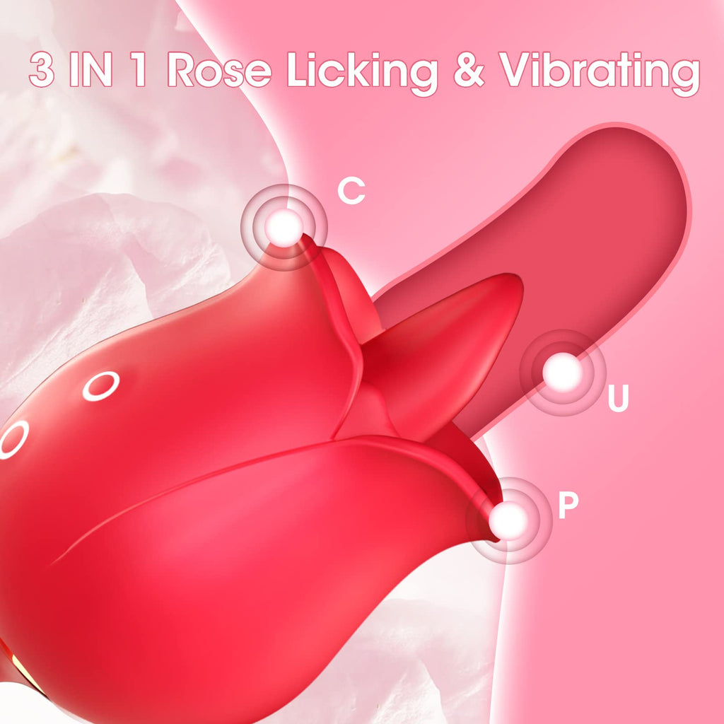 Rose Vibrator Tongue Licking Clitoris Stimulation With Vibrating Egg – product view 3