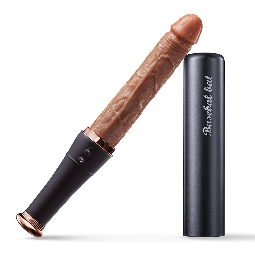 Baseball Bat 10 Vibrating & Thrusting Heating Telescopic Realistic Dildos – product view 2