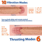 7.9”Thrusting Dildo Vibrator with 10 Modes Vibration and Heating, Realistic Vibrating Dildos with Remote Control for Anal Play G-spot Stimulation, Suction Cup Adult Sex Toy for Women and Couple Flesh – product view 7