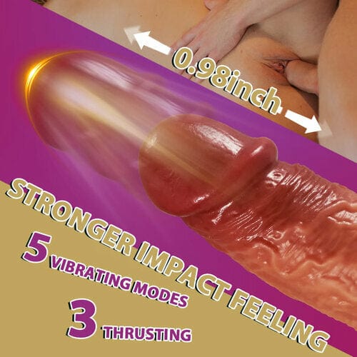 6.3 in 3-in-1 Thrusting 5 Vibrations 42 C Heating Realistic Non-sticky Blush Dildo