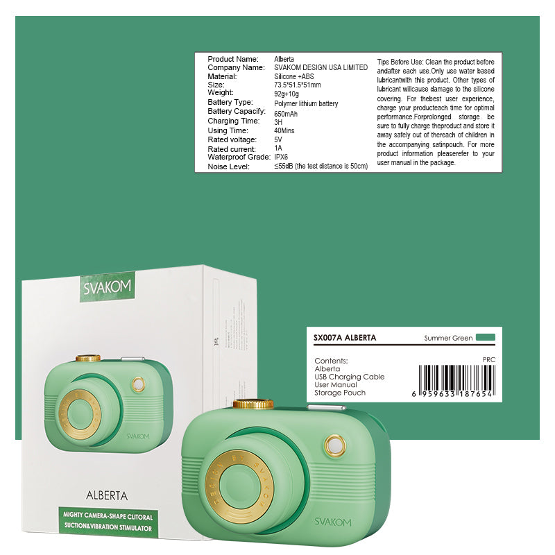 SVAKOM Multifunctional Camera Suckers Vibrators-Green Female Masturbators Adult Erotic Products – product view 9