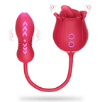 Rose Sex Toys Dildo Vibrator - 3in1 Adult Toys Sex Stimulator for Women with 9 Tongue Licking & Thrusting Dildo G Spot Vibrators