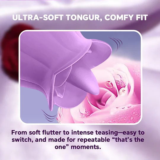 Mlem - 10 Speeds Purple Rose Tongue Massager