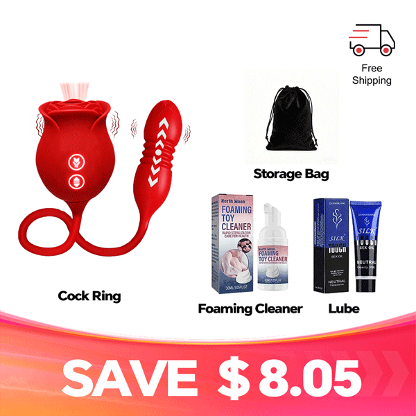 DualVibe - Compact Rose Massager with Air Suction & Vibe - rabbit vibrator with suction featuring waterproof, rechargeable, b
