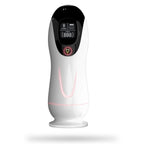 White Angel 8 Vibration Sucking Voice Masturbation Cup for Double Stimulation with Screen Display Silicone Men Sex Toy — product image 1