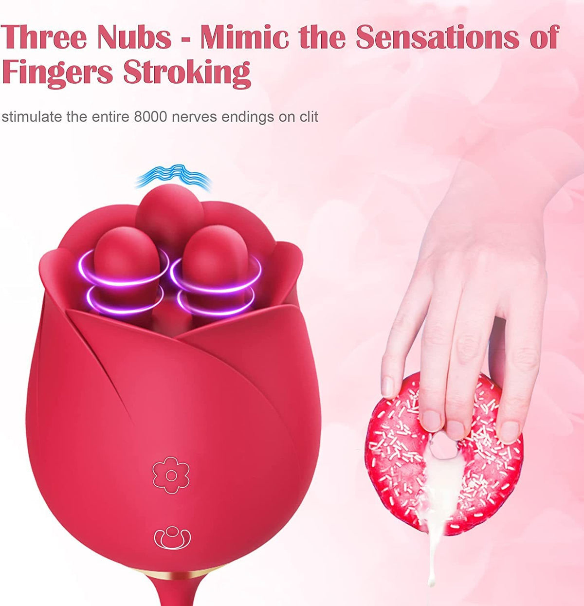S475-7 4-in-1 Three Pistils Rose Toy With Telescopic Egg