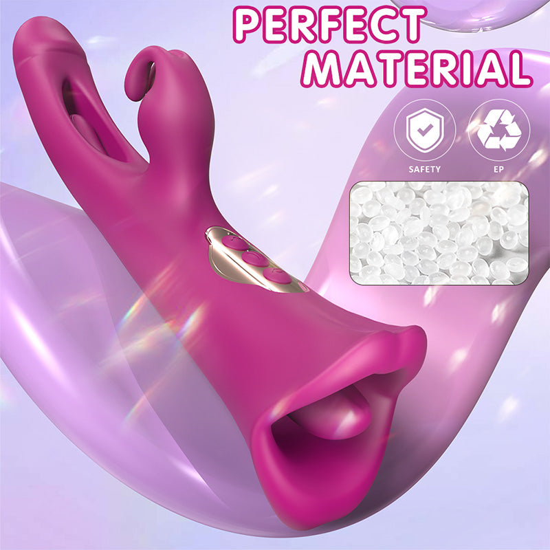 3 in 1 G-spot Vibration Slap Tongue Licking Rabbit Vibrator – product view 6