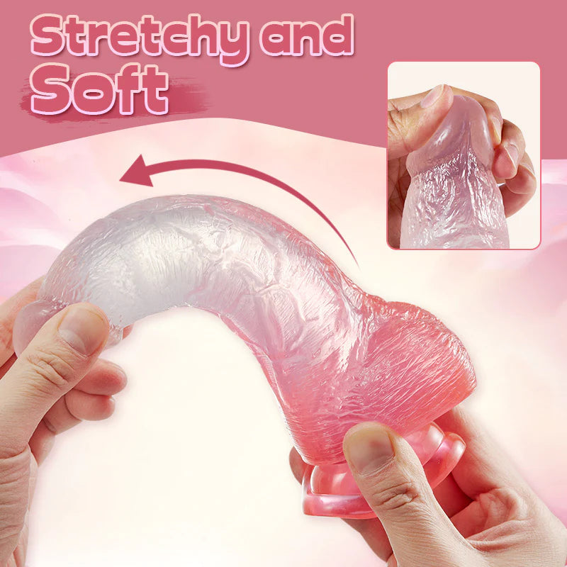 Crystal Jelly Dildo With Strong Suction Cup Huge Dildo 8 Inch – product view 3