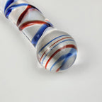 Crystal Glass Dildo Red And Blue Texture Anal Plug – product view 3