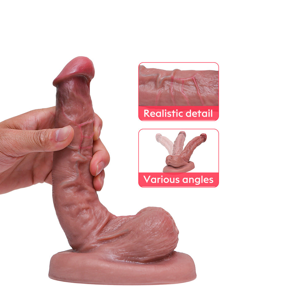 8.3 Inch Thickened Suction Silicone Dildo Free Bending Allovers Dildo