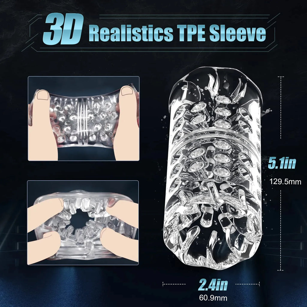 TurboPulseⅢ 7 Rotation Modes & Thrusting 2 in 1 Vibrating Male Stroker – product view 8