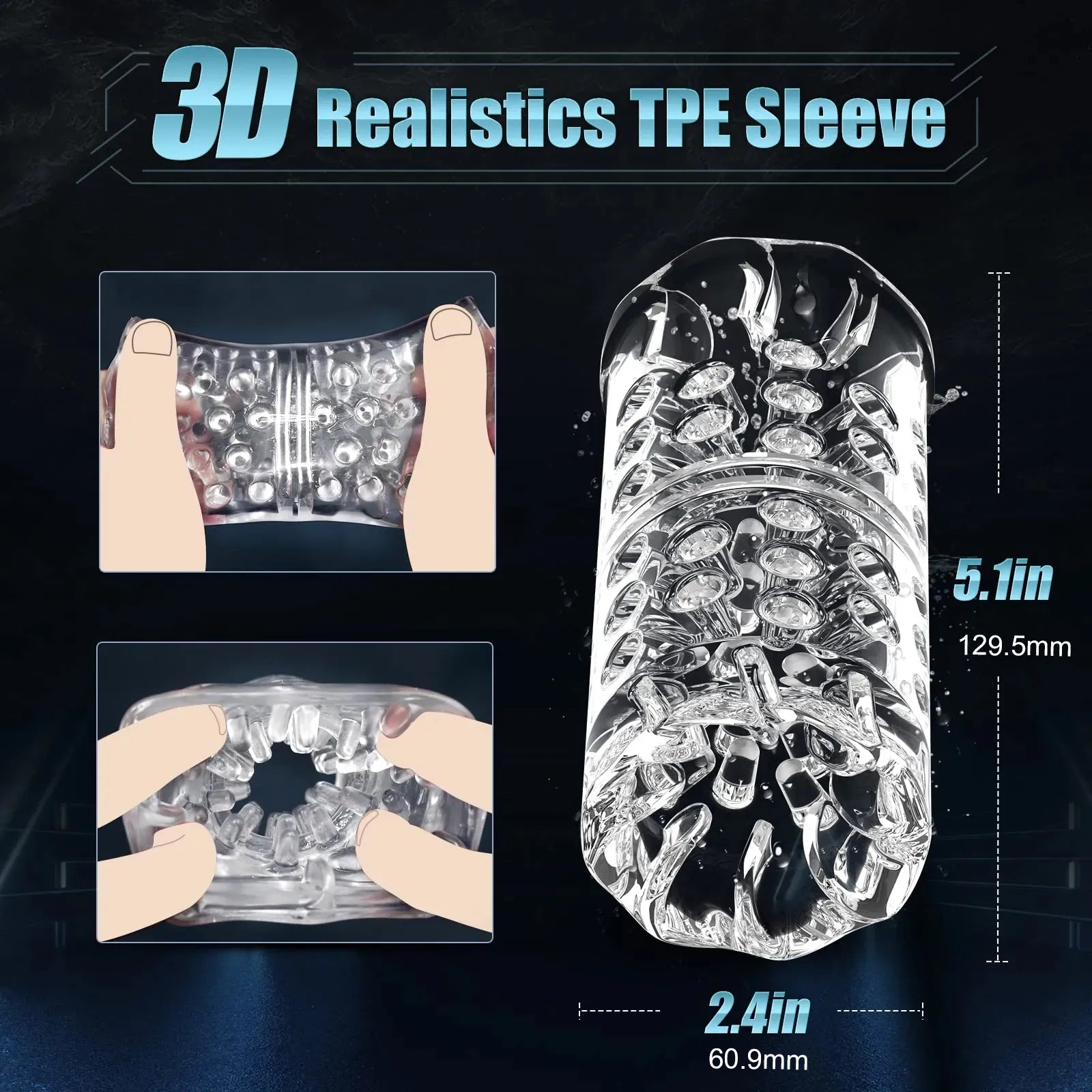 TurboPulseⅢ 7 Rotation Modes & Thrusting 2 in 1 Vibrating Male Stroker – product view 8