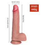9.3 Inch Double Thickened Allovers Thrusting Dildo Foreskin 9 Inch Dildo