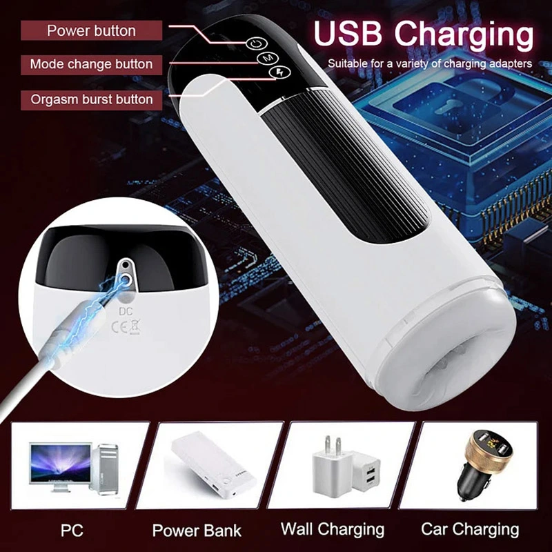 TurboVortex 7 Vibrating Telescoping Voice Male Masturbation Cup with Thrust Rotation Heating Function for Blowjob Toy — product image 6