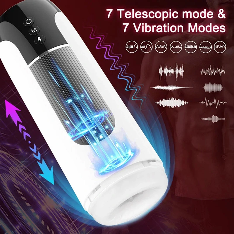 TurboVortex 7 Vibrating Telescoping Voice Male Masturbation Cup with Thrust Rotation Heating Function for Blowjob Toy — product image 2