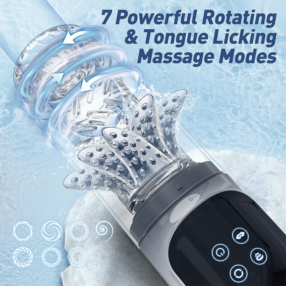 XR3 Wearable 7 Vibrating Sucking Rotation Tongue Licking Automatic Male Stroker Blowjob Toy – product view 4