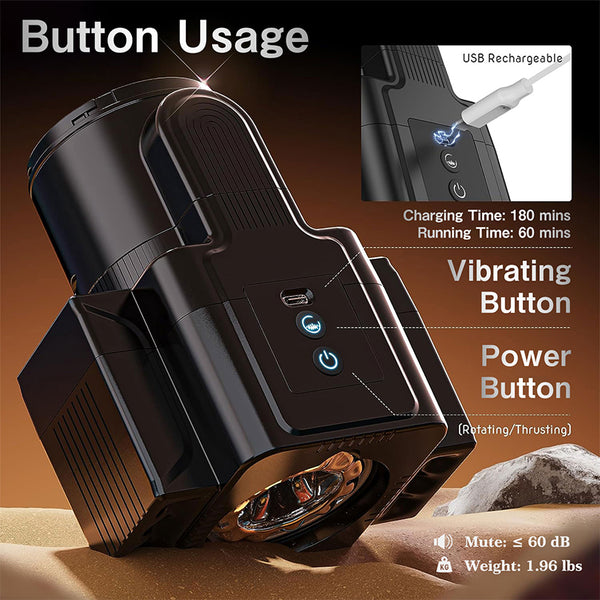 PleasureFlex Electric Camera Masturbation Cup with 7 Thrusting Rotating Male Vibrator — product image 8