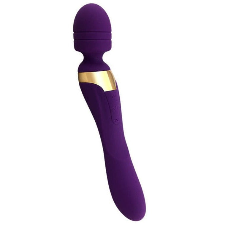 Double Head Magic Wand Rechargeable with Vibrating Dildos – product view 5