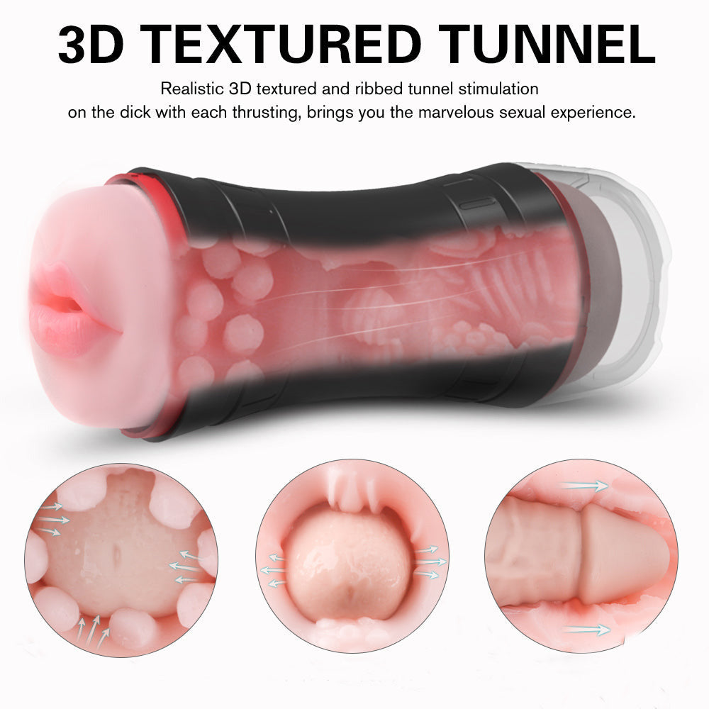 SoloMaxⅡ Double Channel Manual Masturbation Cup Pleasure Realistic 3D Textured Vagina Toys – product view 2