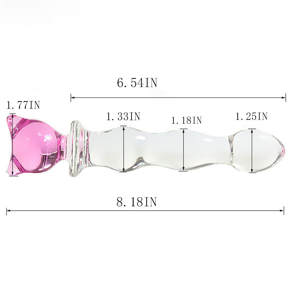 Pull Beads Crystal Glass Dildo Masturbator Butt Plug – product view 4