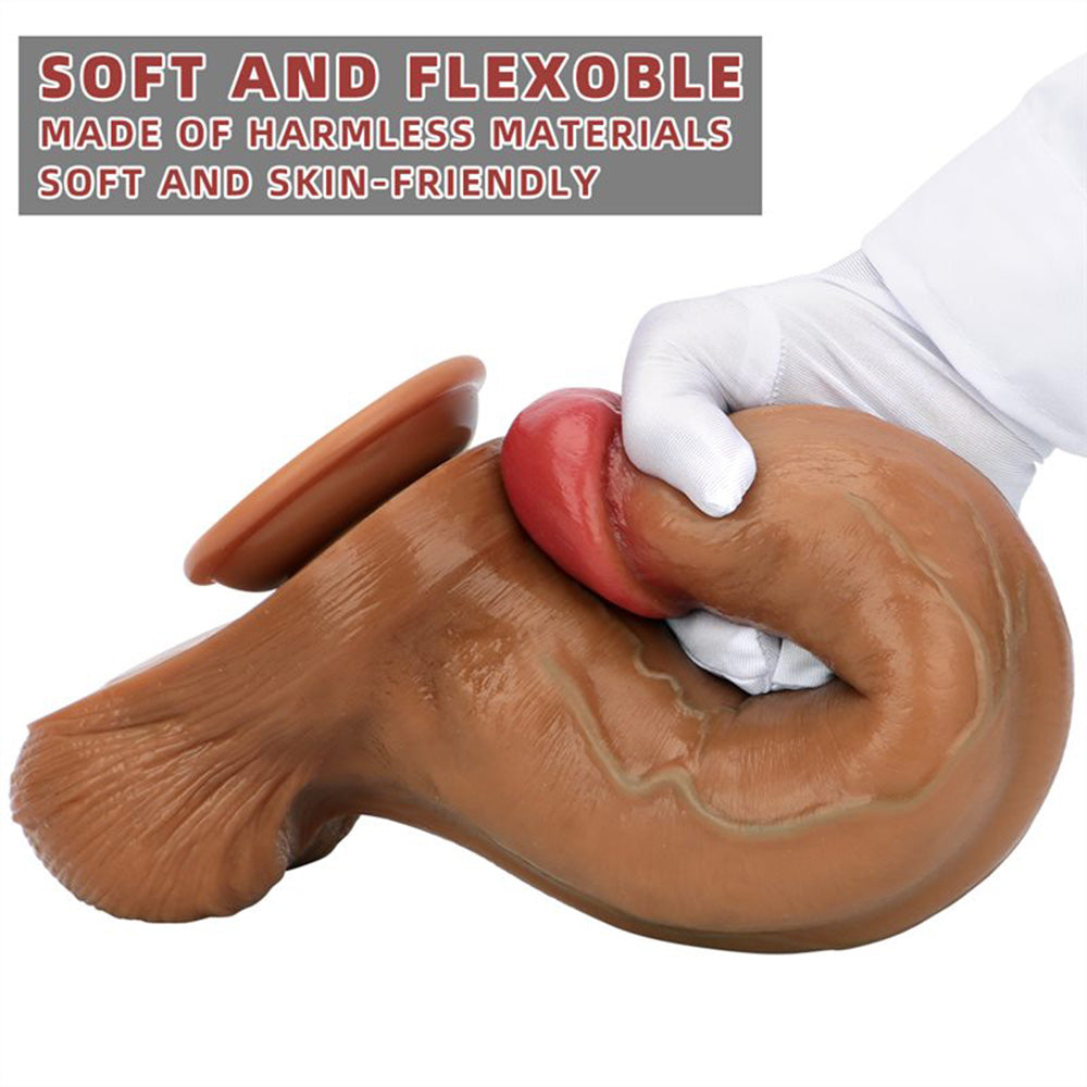 The Safest Material Green Veined Liquid Silicone Double Hardness Simulation Oversized Dildo – product view 6