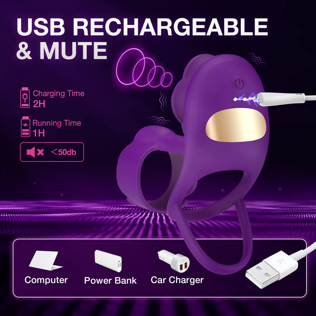 3 IN 1 Penis Ring 10 Vibration Rose Clitoral Vibrator – product view 6