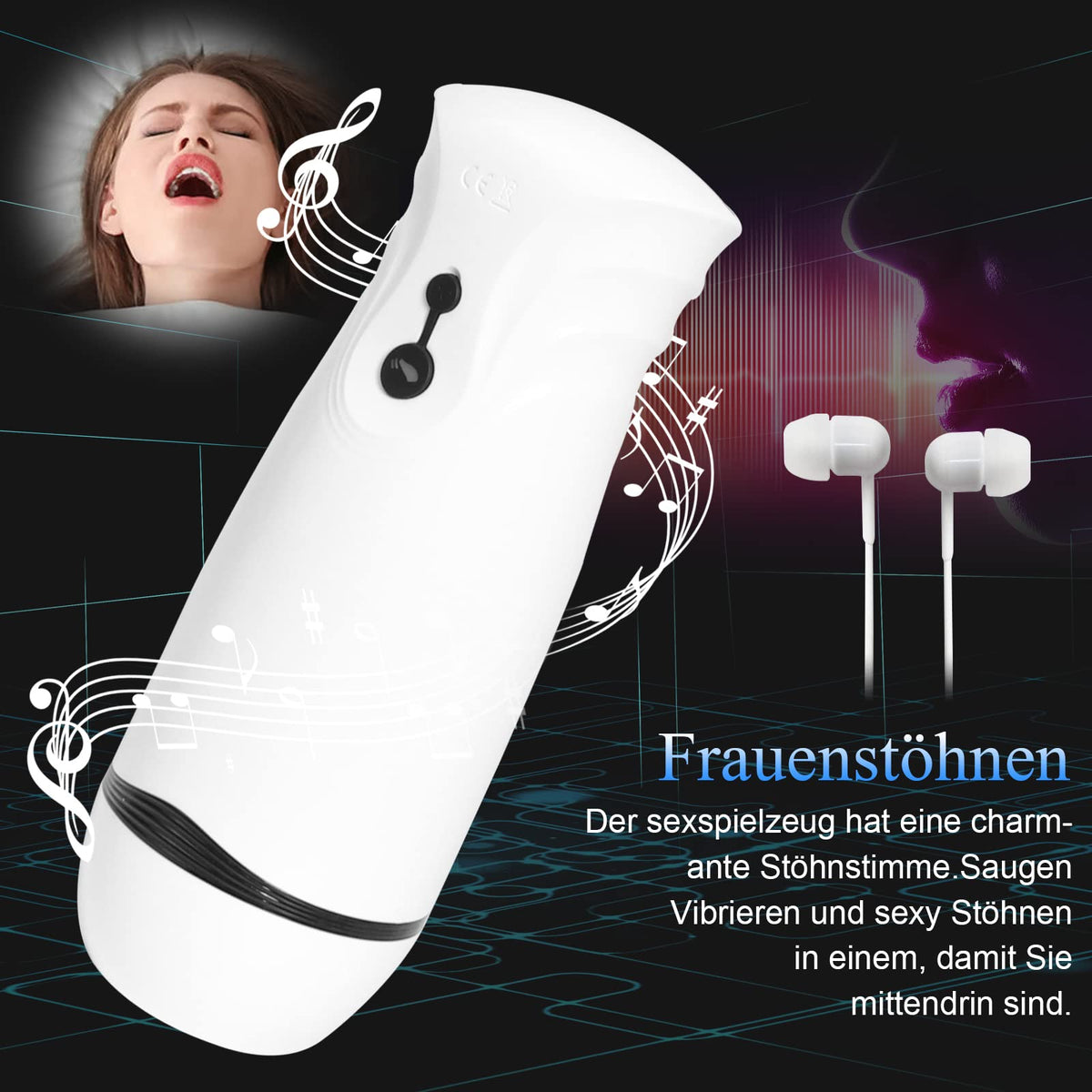 God of War 10 Vibrations 4 Sucking 4-in-1 Voice Automatic Stroker Realistic 3D Vagina for Penis Stimulation — product image 3