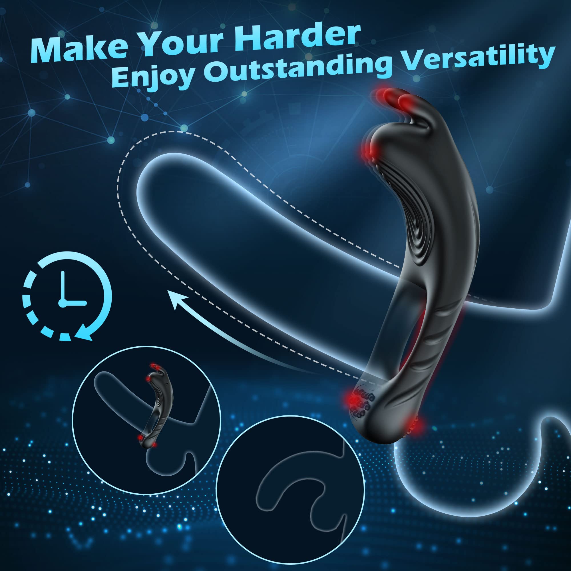 Vibrating Lock Ring Electric Remote Control Vibrator – product view 5
