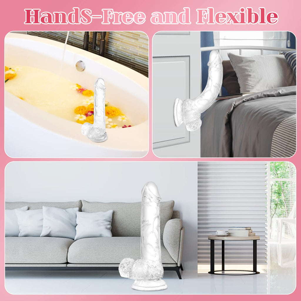 7.3 inch Transparent Dildo With Sucker – product view 4