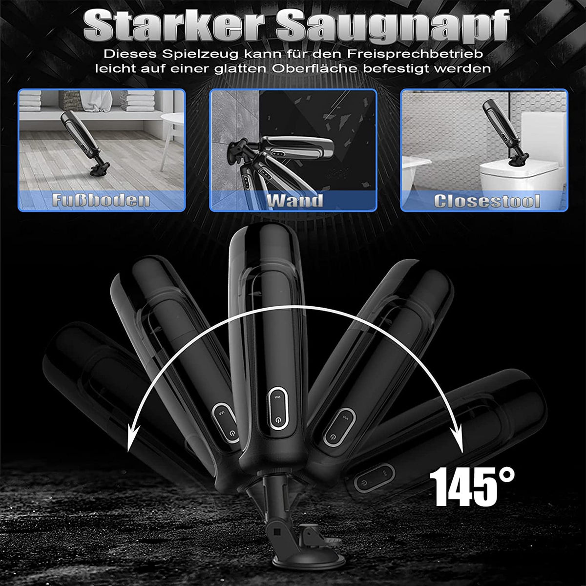 Speedknight Automatic 10 Telescopic Vibration Hands Free Male Stroker with Suction Base for Penis Stimulation — product image 5