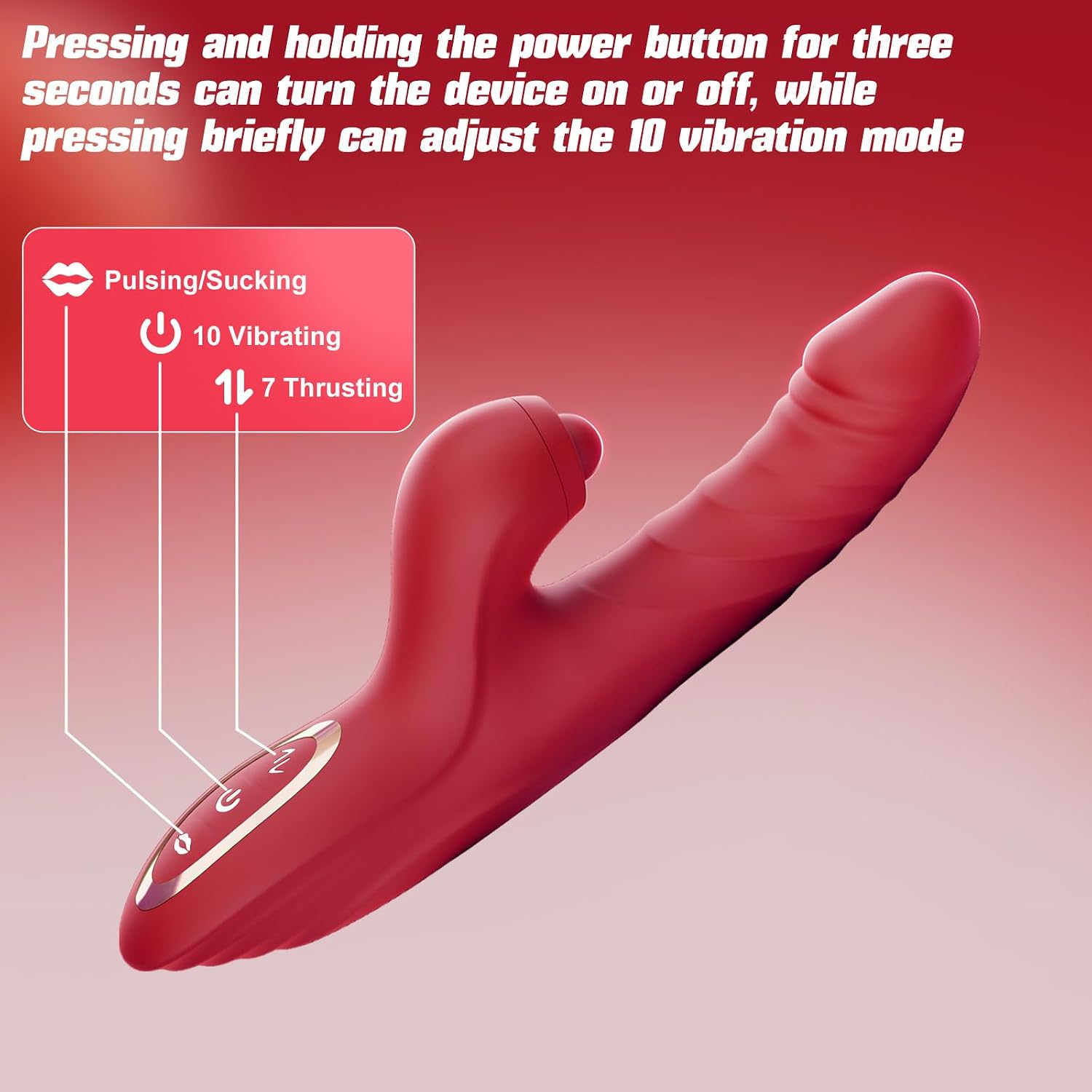 Toendi Rabbit Vibrator G Spot Sex Toys Thrusting Dildo Rose Toy for Women | 10 Vibration Modes, 7 Thrusting Modes with Licking Clitoral Vibrators Stimulator, Anal Dildos Adult Sex Toy Games For Couple