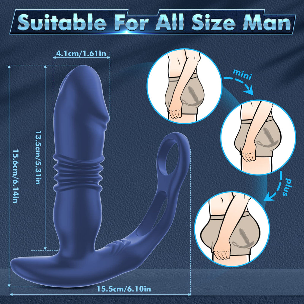 Uxol 3 in 1 Thrusting Prostate Massager Anal Vibrator – product view 12