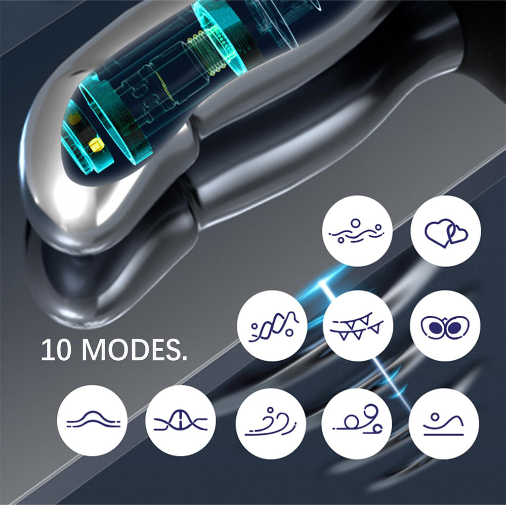 10 Vibration Modes Metal Anal Vibrator Butt Plug – product view 2