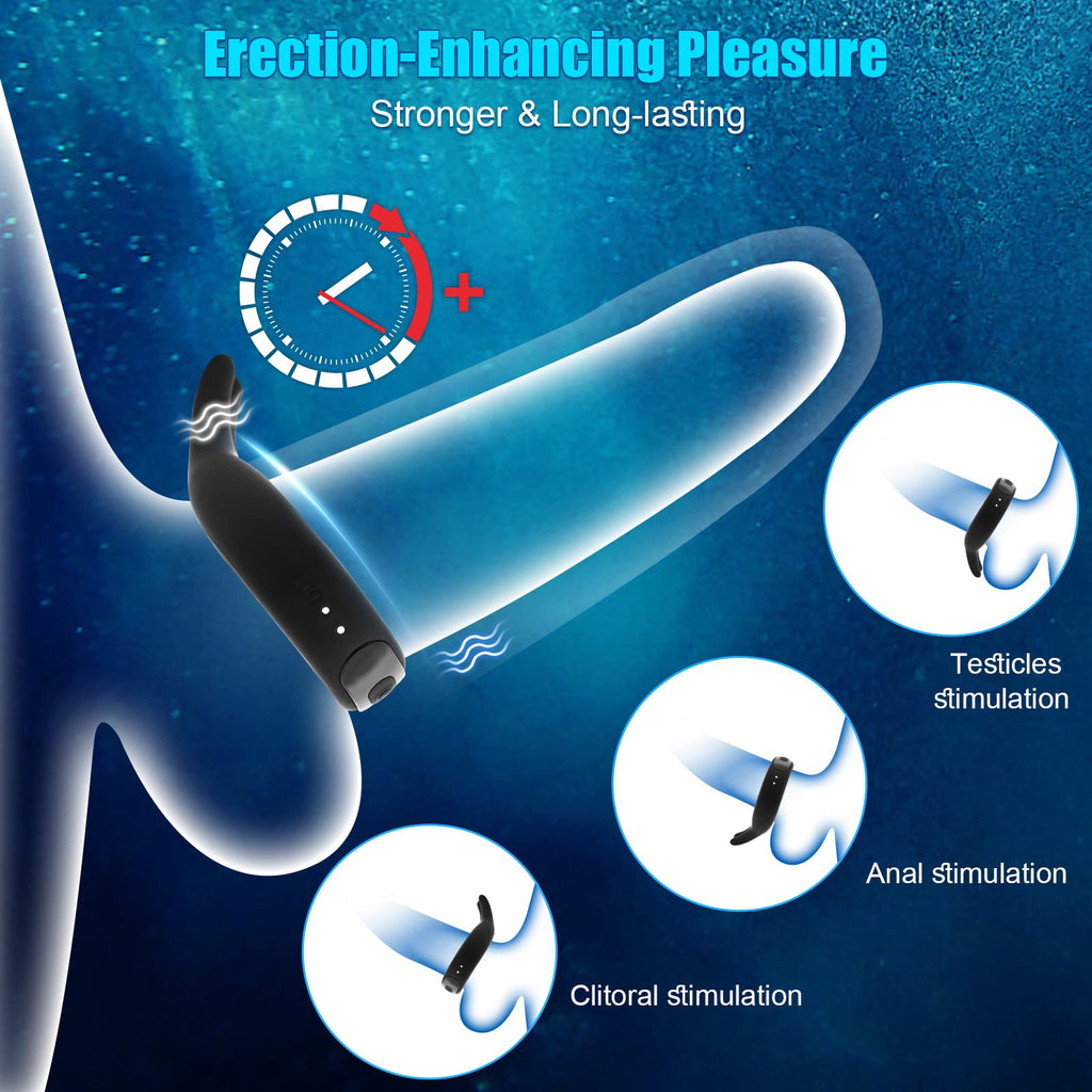10 Vibration Modes Rabbit Design Penis Ring – product view 3