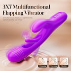 Vibrator Dildo Rabbit Sex Toys -LOVENOTE G Spot Vibrator Massager for Women Clitoral Nipple Stimulation, 3 in 1 Sex Toys with 14 Vibration & 7 Tongue Licking Flapping, Adult Product Aurieel (Purple)