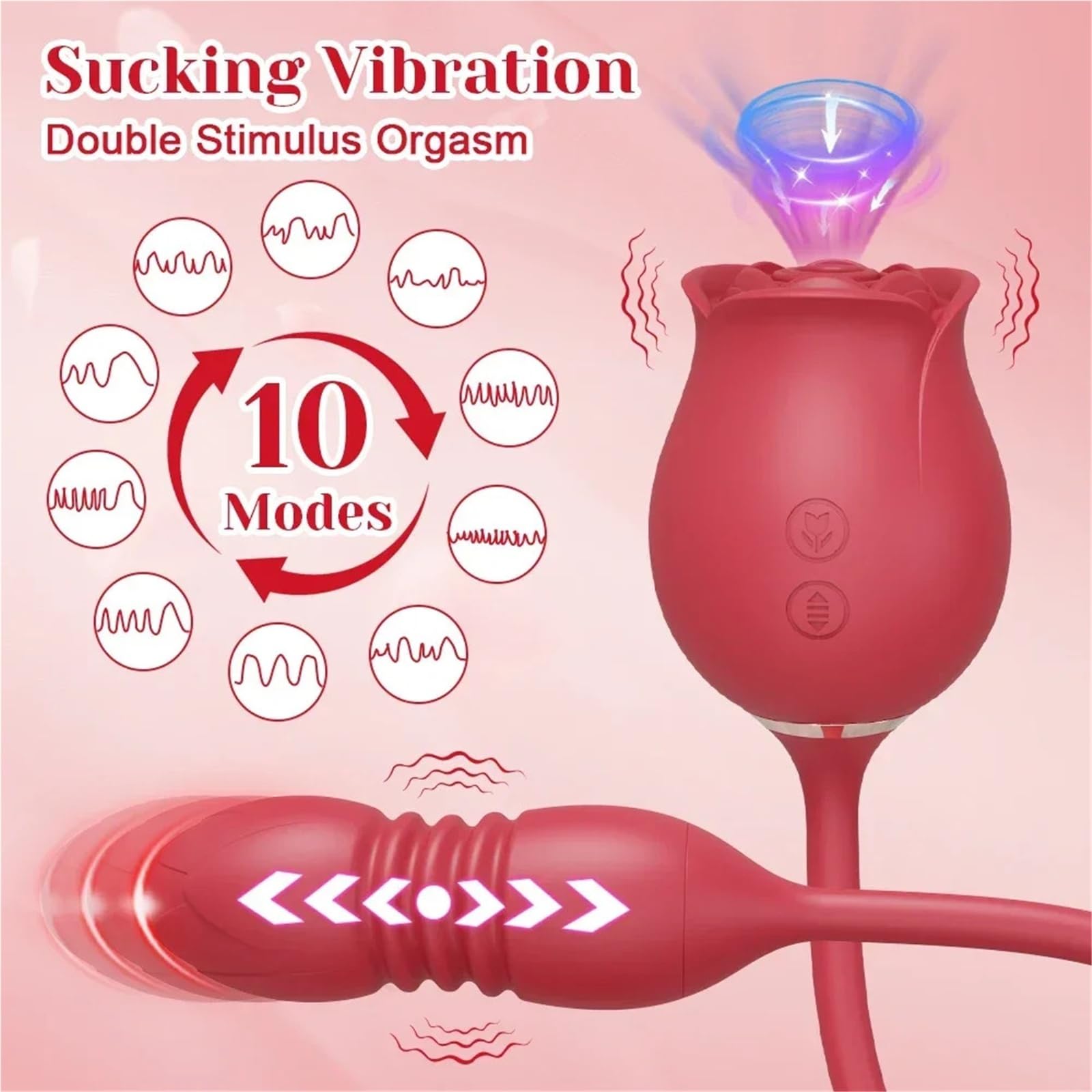 Rosebud Thruster Dual Rose Vibrator – product view 6