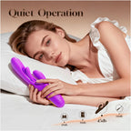 Vibrator Dildo Rabbit Sex Toys -LOVENOTE G Spot Vibrator Massager for Women Clitoral Nipple Stimulation, 3 in 1 Sex Toys with 14 Vibration & 7 Tongue Licking Flapping, Adult Product Aurieel (Purple)