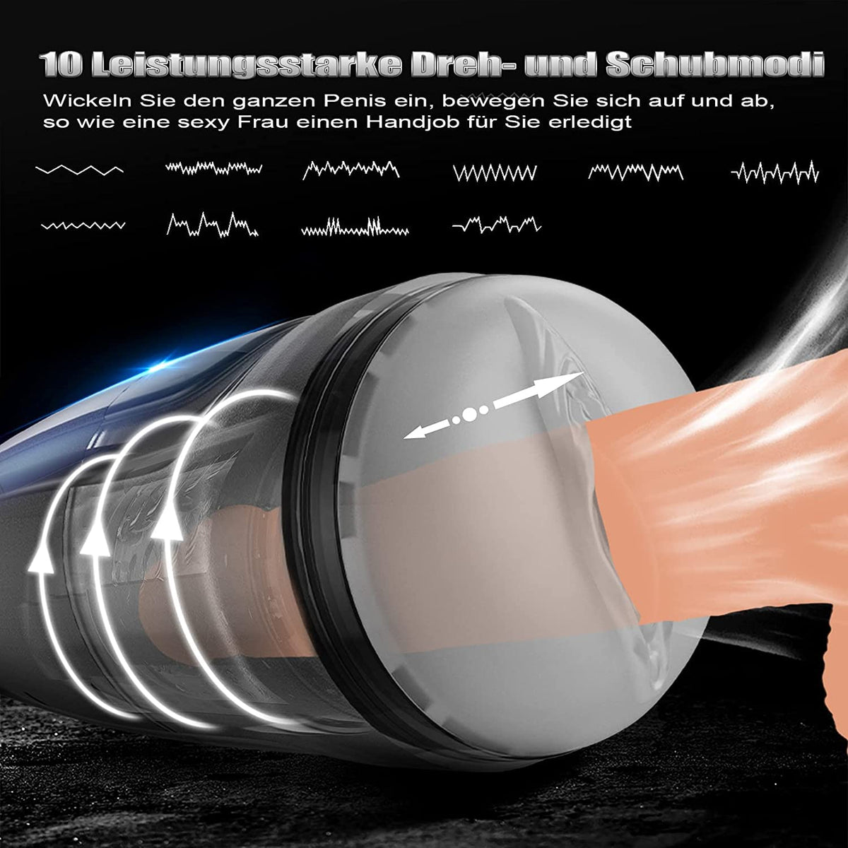 Speedknight Automatic 10 Telescopic Vibration Hands Free Male Stroker with Suction Base for Penis Stimulation — product image 3