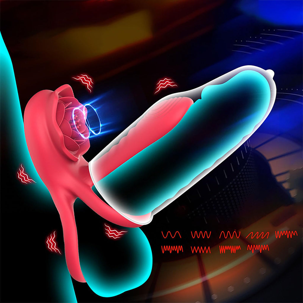 Connection Dual Romance Rose Vibrating Cock Ring – product view 6
