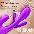 Vibrator Dildo Rabbit Sex Toys -LOVENOTE G Spot Vibrator Massager for Women Clitoral Nipple Stimulation, 3 in 1 Sex Toys with 14 Vibration & 7 Tongue Licking Flapping, Adult Product Aurieel (Purple)