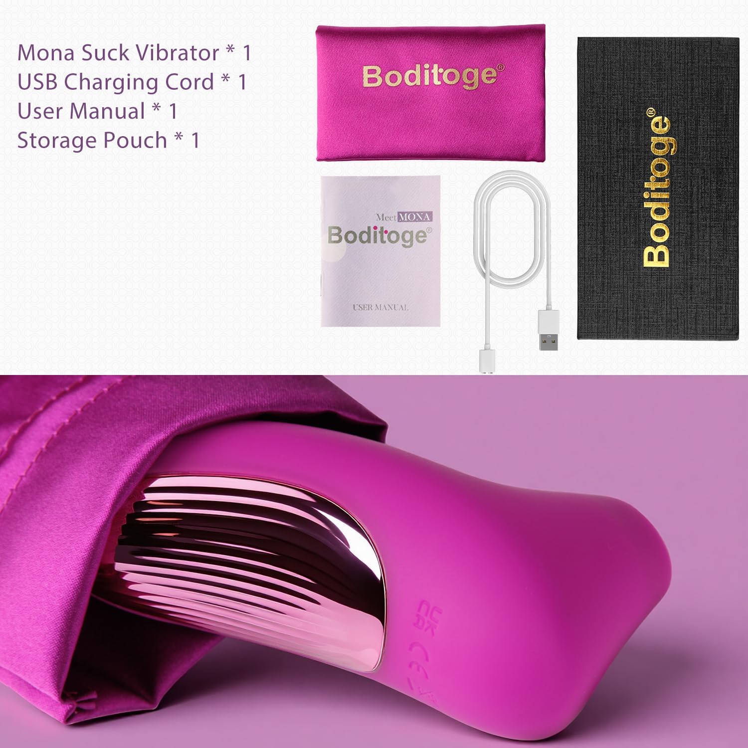 Clitoral Suction Vibrator Better Grip and Waterproof for Bath Play – product view 5