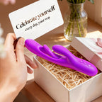 Vibrator Dildo Rabbit Sex Toys -LOVENOTE G Spot Vibrator Massager for Women Clitoral Nipple Stimulation, 3 in 1 Sex Toys with 14 Vibration & 7 Tongue Licking Flapping, Adult Product Aurieel (Purple)